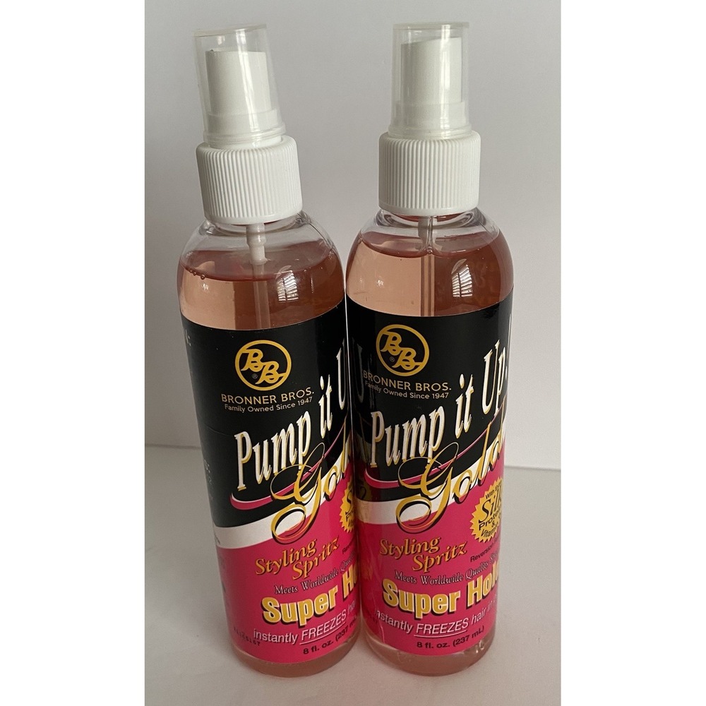 Lot 2 Pump It Up Gold Super Hold Styling Spritz Finishing Shape Hair Spray 8oz
